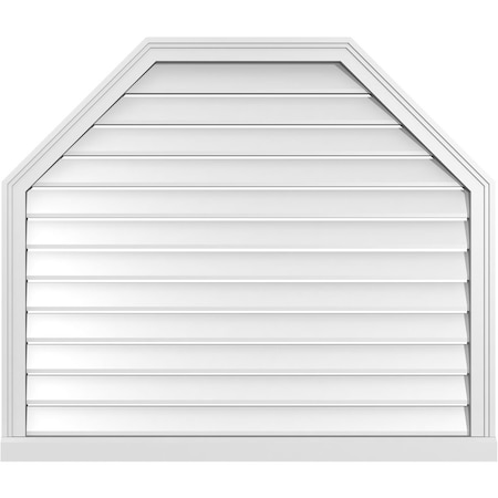 Ekena Millwork Octagonal Top Surface Mount PVC Gable Vent w/ 2"W x 2"P Brickmould Sill Frame, 42"W x 36"H GVPOT42X3603SF